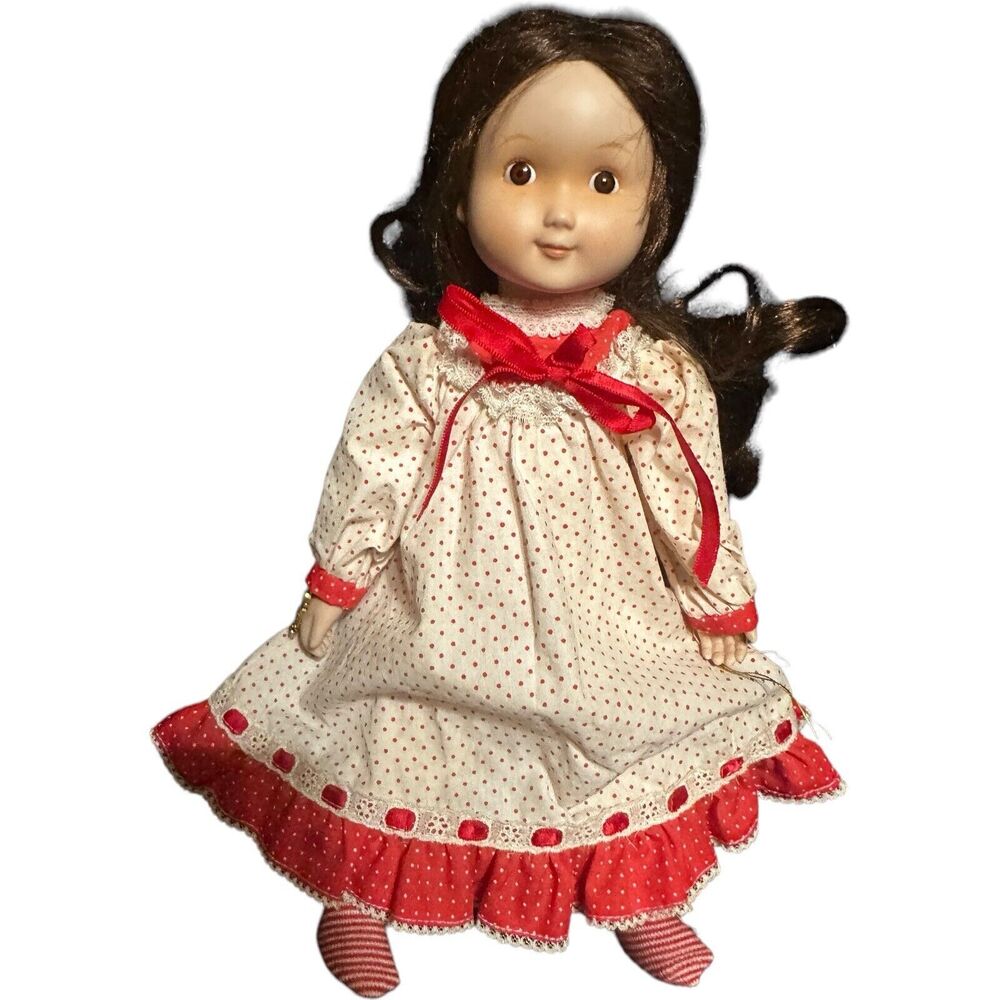 Vintage Porcelain Christmas Morning Holly Hobby Doll Gorham 13" Music Windup